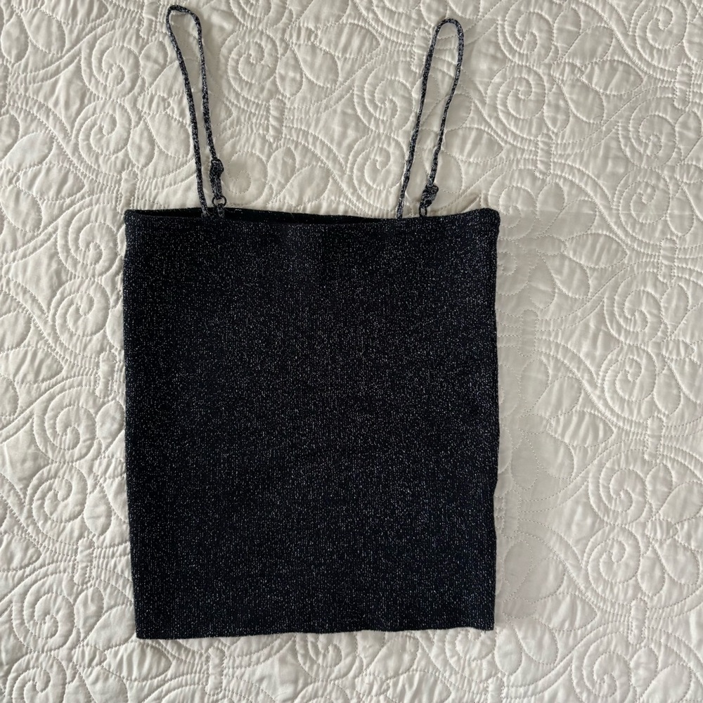 Adika Black Glitter Tank Top